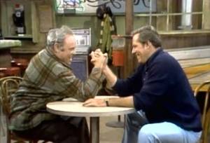 Archie Bunker finds out his macho buddy is gay on an episode All in the Family