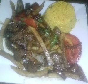 My pre-theatre dinner last night, Lomo Saltado at The Chimney House
